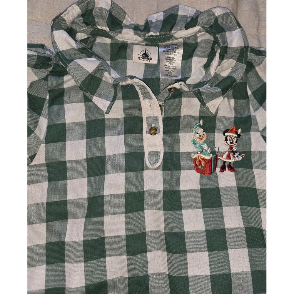 Girls Christmas Nightdress 7/8‎ Disney Minnie Mouse & Daffy Duck Plaid Holiday